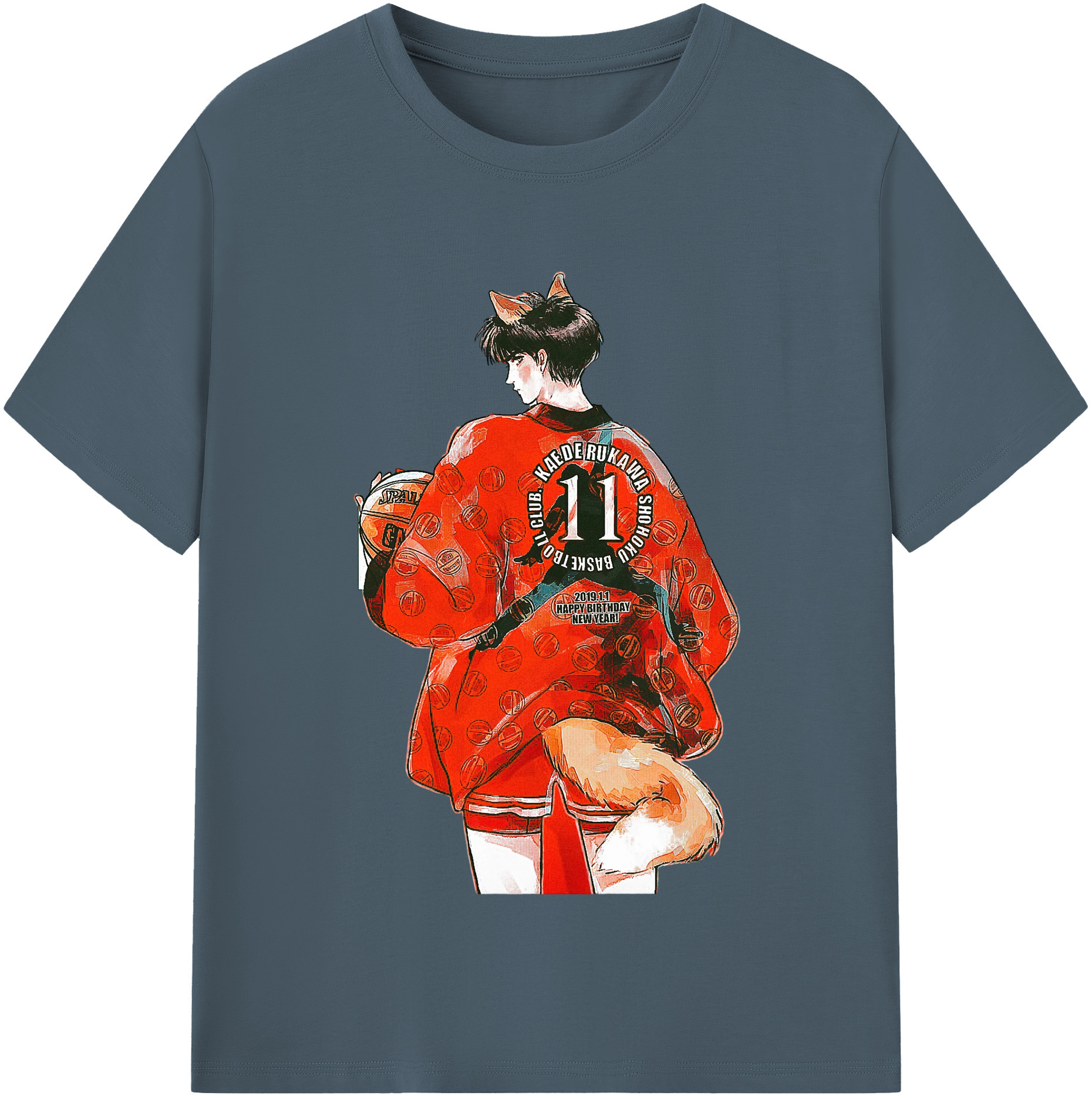 SLAM DUNK／スラムダンク 綿100％半袖Tシャツ（フロントプリント）
